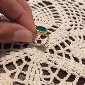 Green onyx . Silver with gold overlay.